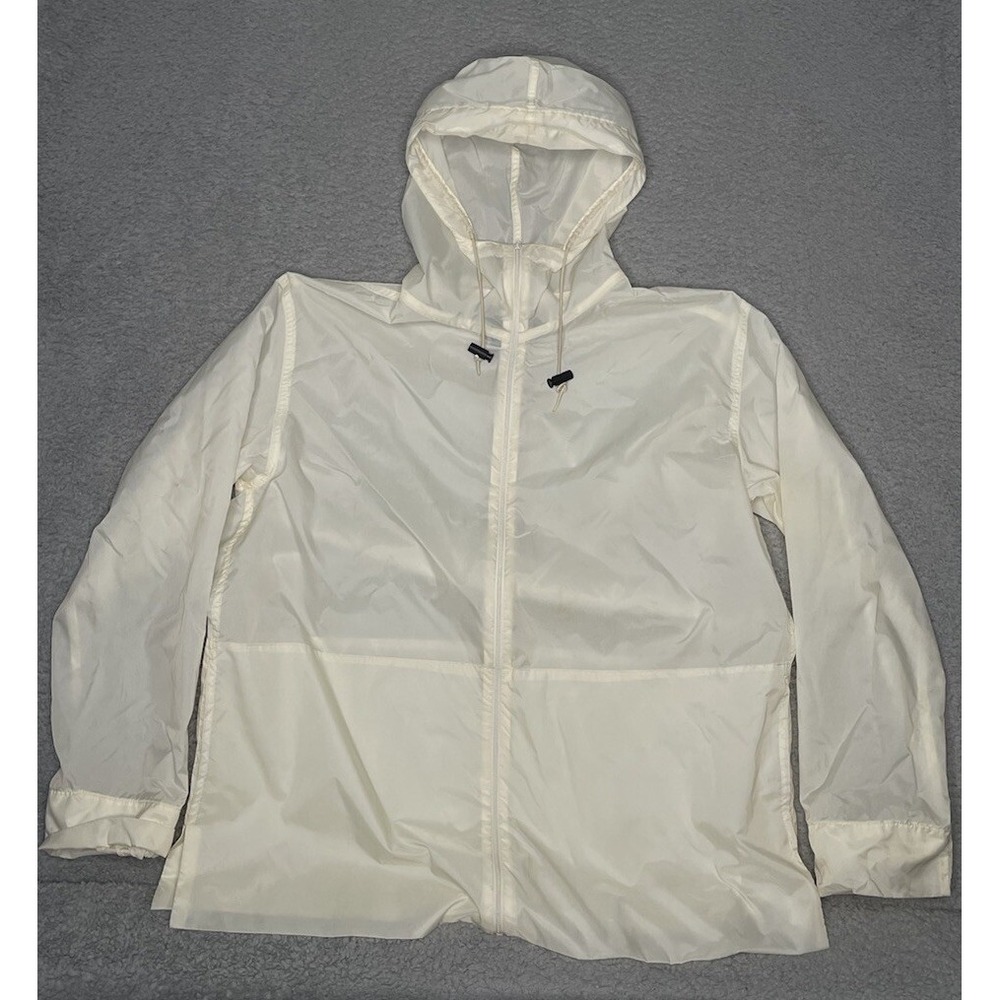 Vintage Polo Sport Ralph Lauren Lightweight Windbreaker Beige Hood Jacket Mens S